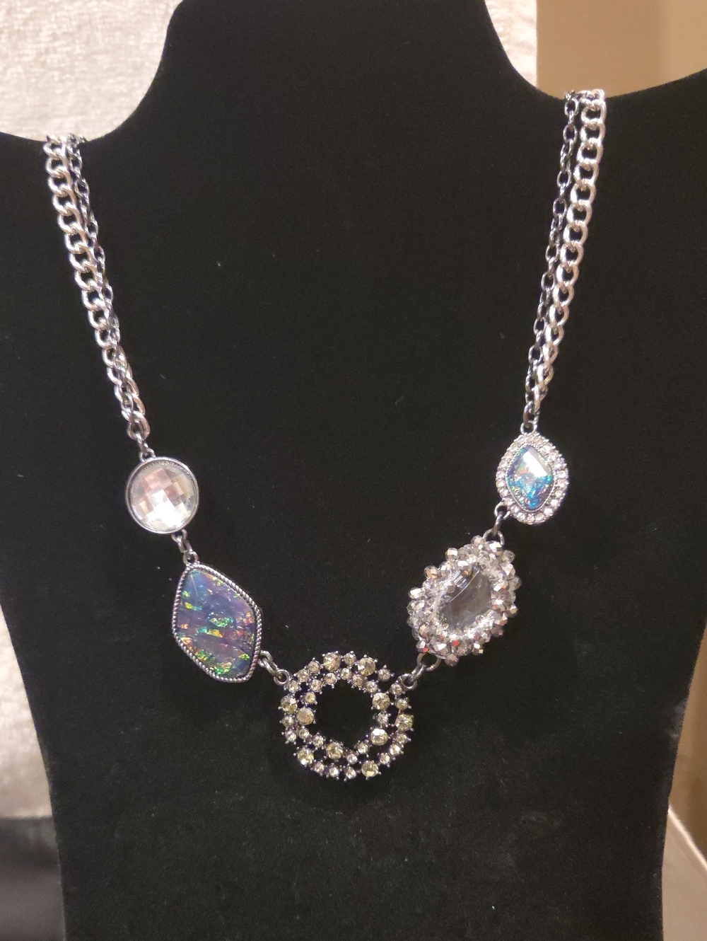 SIMPLY VERA GUN METAL AND SILVER-TONE NECKLACE